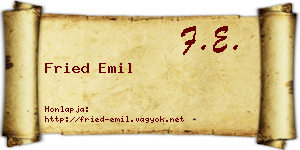 Fried Emil névjegykártya
